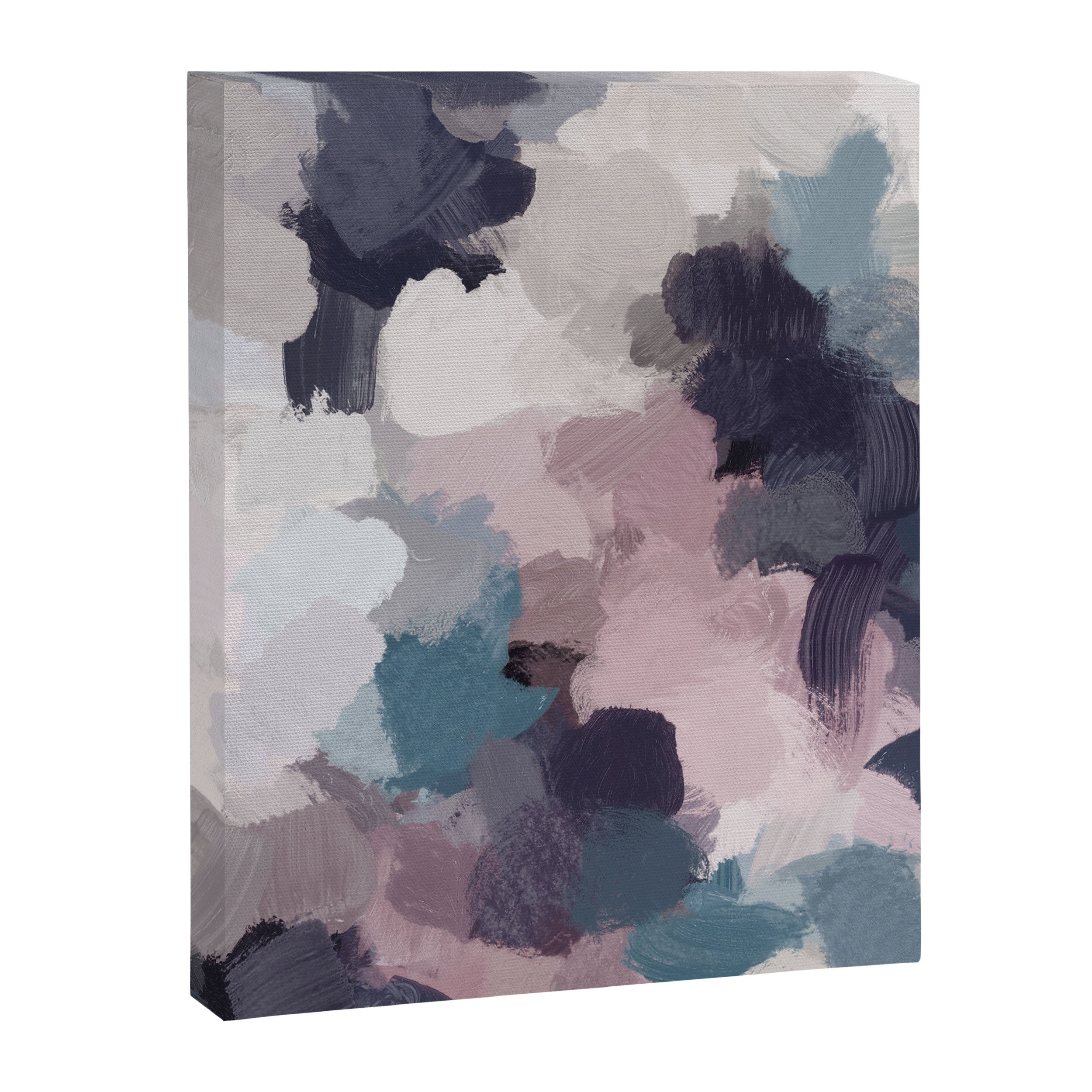Picking Blackberries - Teal Indigo Lavender Abstract Wall Art, Feminine Painting Print, Modern Art Canvas Print Gallery Image 6