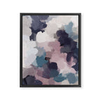 Picking Blackberries - Teal Indigo Lavender Abstract Wall Art, Feminine Painting Print, Modern Art Framed Canvas Print Gallery Image 6