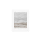 Sands of Time II - Gray Stormy Clouds Beige Sandy Beach Coastal Ocean Abstract Nature Painting Art Print Gallery Image 1