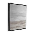 Sands of Time II - Gray Stormy Clouds Beige Sandy Beach Coastal Ocean Abstract Nature Painting Framed Canvas Print Gallery Image 2