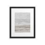 Sands of Time II - Gray Stormy Clouds Beige Sandy Beach Coastal Ocean Abstract Nature Painting Framed Art Print Gallery Image 5