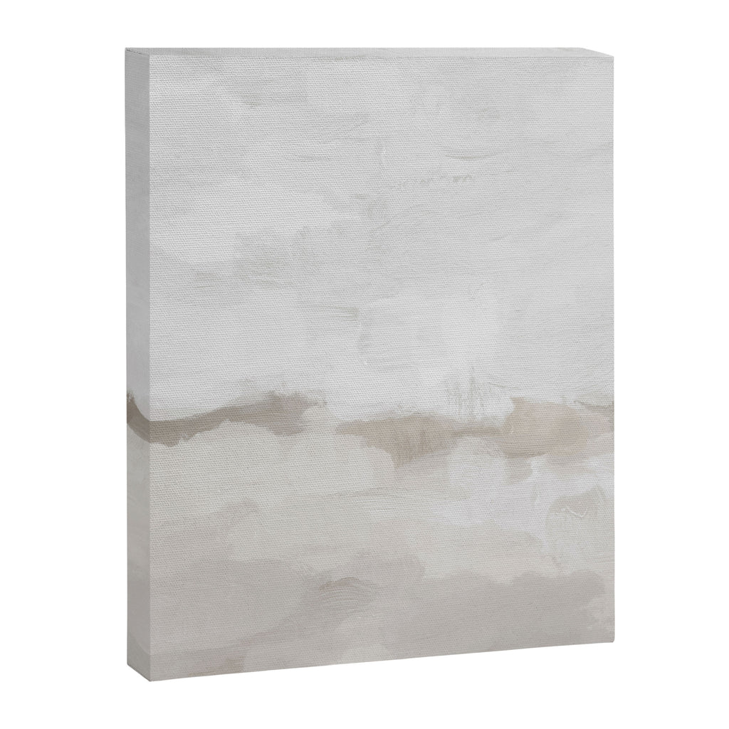 Sands of Time III - Neutral White Beige Gray Sandy Beach Ocean Gray Cloud Abstract Nature Painting Canvas Print Gallery Image 6