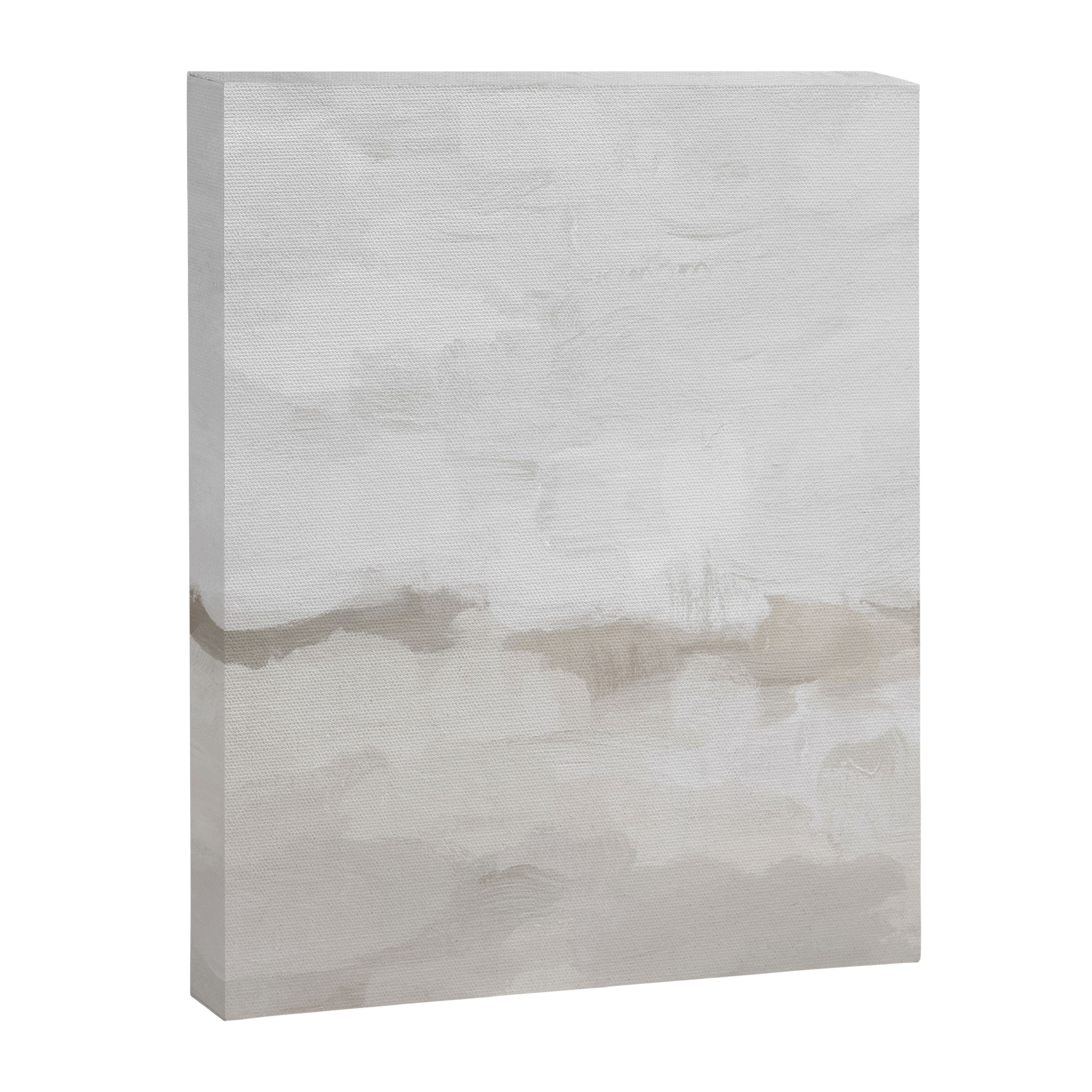 Sands of Time III - Neutral White Beige Gray Sandy Beach Ocean Gray Cloud Abstract Nature Painting Canvas Print Gallery Image 6