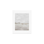 Sands of Time III - Neutral White Beige Gray Sandy Beach Ocean Gray Cloud Abstract Nature Painting Art Print Gallery Image 1