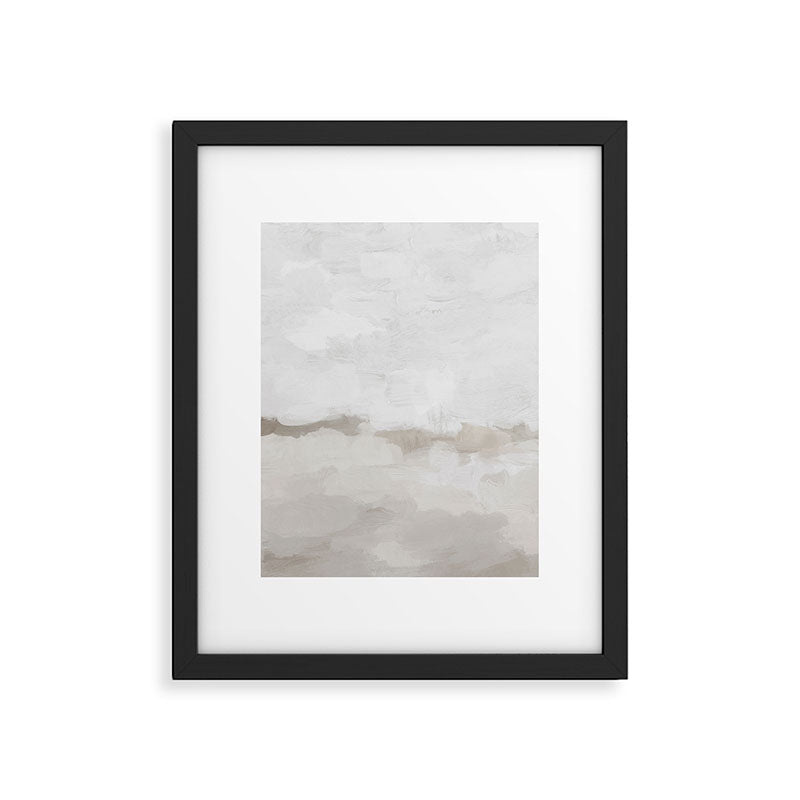 Sands of Time III - Neutral White Beige Gray Sandy Beach Ocean Gray Cloud Abstract Nature Painting Framed Art Print Gallery Image 5