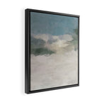 Sandy Dunes - Modern Abstract Painting, Teal Blue, Sage Green, Beige Yellow Prints Wall Art Ocean Framed Canvas Print Gallery Image 2
