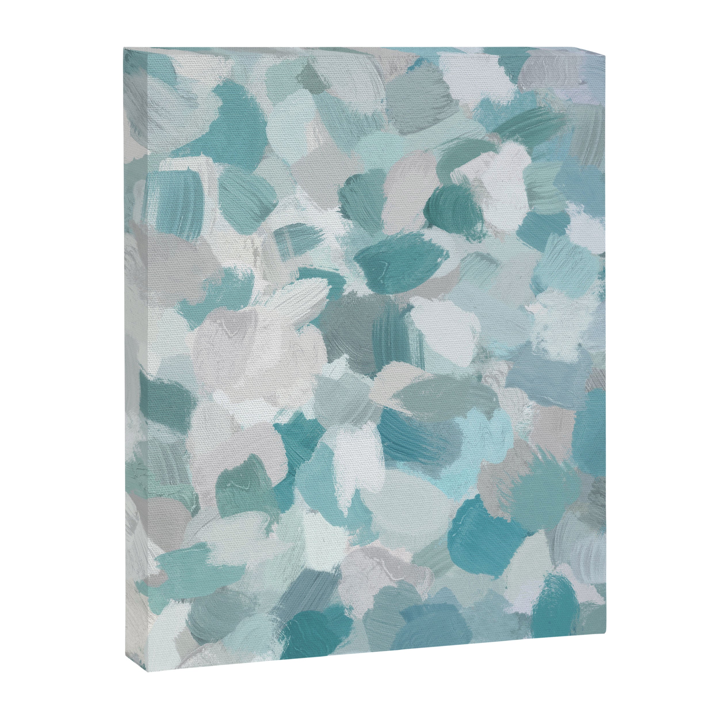 Scattered Seaglass II - Mint Seafoam Green Turquoise Blue Sea Beach Coastal Abstract Ocean Painting Canvas Print Gallery Image 6
