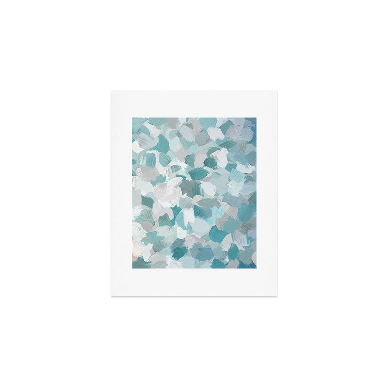 Scattered Seaglass II - Mint Seafoam Green Turquoise Blue Sea Beach Coastal Abstract Ocean Painting Art Print Gallery Image 1