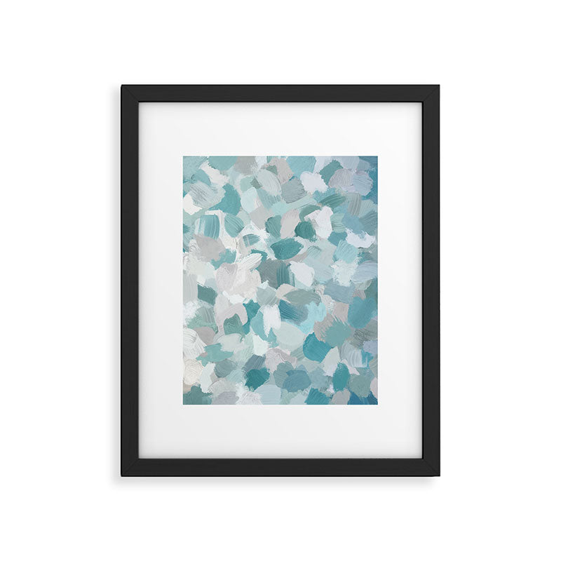 Scattered Seaglass II - Mint Seafoam Green Turquoise Blue Sea Beach Coastal Abstract Ocean Painting Framed Art Print Gallery Image 5