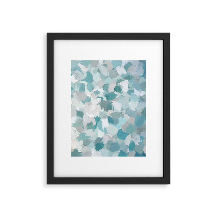 Scattered Seaglass II - Mint Seafoam Green Turquoise Blue Sea Beach Coastal Abstract Ocean Painting Framed Art Print Gallery Image 1