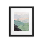 Farmland Sunset II - Seafoam Green Mint Black Blush Pink Abstract Nature Land Art Painting Framed Art Print Gallery Image 5