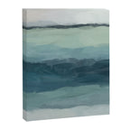 Sea Levels - Seafoam Green Mint Navy Blue Abstract Ocean Art Painting Canvas Print Gallery Image 6