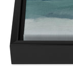 Sea Levels - Seafoam Green Mint Navy Blue Abstract Ocean Art Painting Framed Canvas Print Gallery Image 3