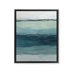 Sea Levels - Seafoam Green Mint Navy Blue Abstract Ocean Art Painting Framed Canvas Print Gallery Image 6