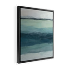 Sea Levels - Seafoam Green Mint Navy Blue Abstract Ocean Art Painting Framed Canvas Print Gallery Image 2