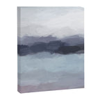 Shorebreak at Sunset - Plum Purple Navy Indigo Ocean Sky Blue Waves Abstract Nature Painting Art Canvas Print Gallery Image 6