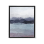 Shorebreak at Sunset - Plum Purple Navy Indigo Ocean Sky Blue Waves Abstract Nature Painting Art Framed Canvas Print Gallery Image 6