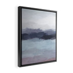 Shorebreak at Sunset - Plum Purple Navy Indigo Ocean Sky Blue Waves Abstract Nature Painting Art Framed Canvas Print Gallery Image 2