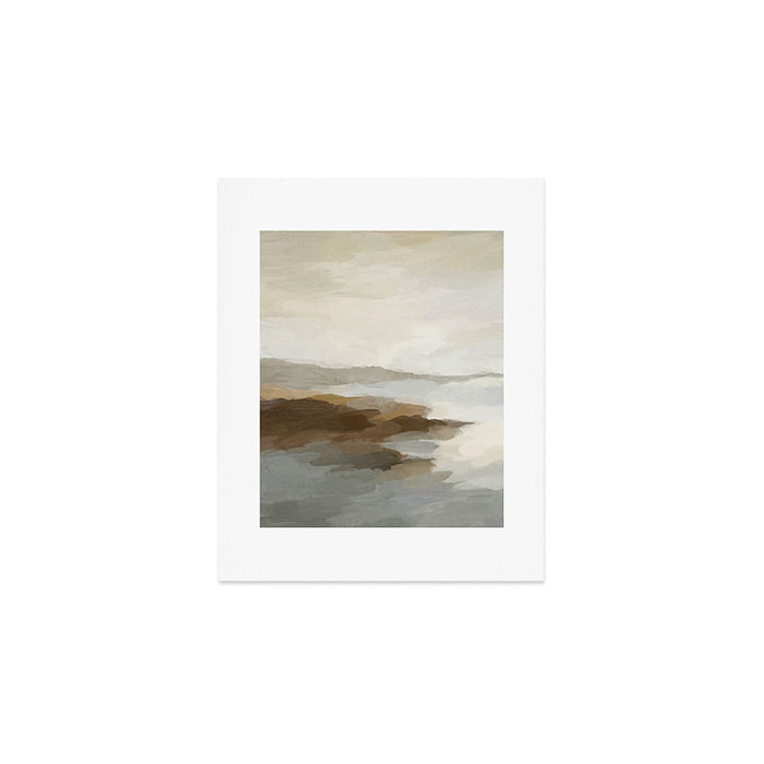 Sienna Horizon I- Neutral Brown and Gray Abstract Nature Coastal Landscape Art Print Art Print Gallery Image 1