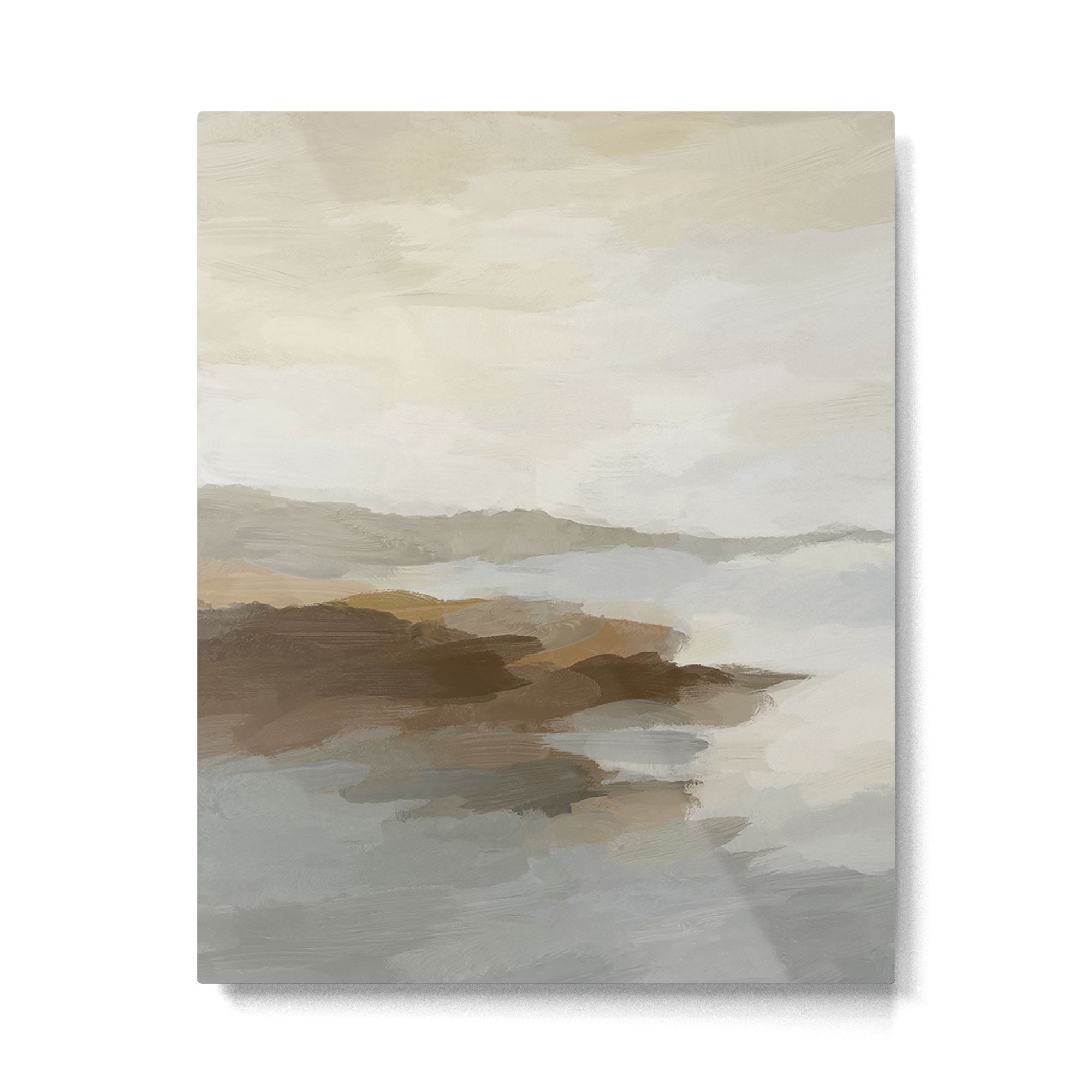 Sienna Horizon I- Neutral Brown and Gray Abstract Nature Coastal Landscape Art Print Metal Print Gallery Image 4