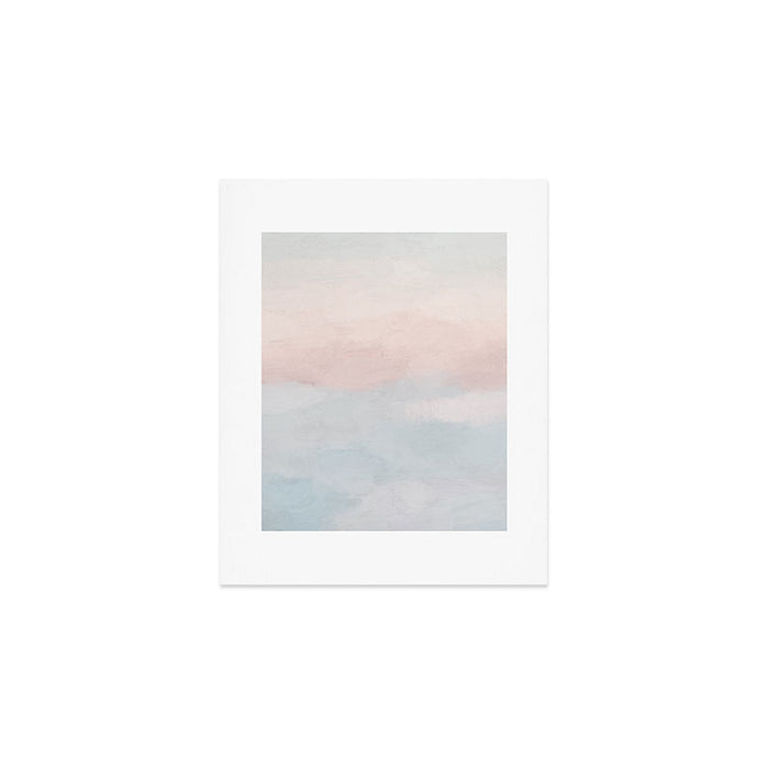 Soothing Seas I - Soft Pink and Blue Sunrise Horizon Ocean for Nursery Abstract Coastal Painting Art Art Print Gallery Image 1