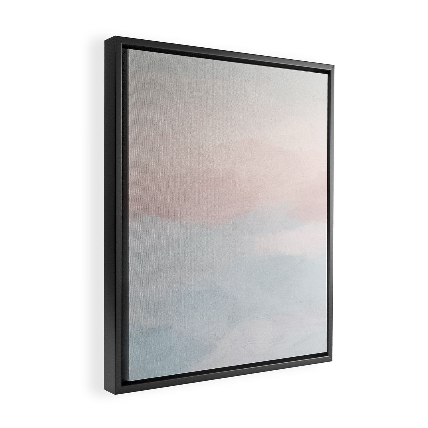 Soothing Seas I - Soft Pink and Blue Sunrise Horizon Ocean for Nursery Abstract Coastal Painting Art Framed Canvas Print Gallery Image 2