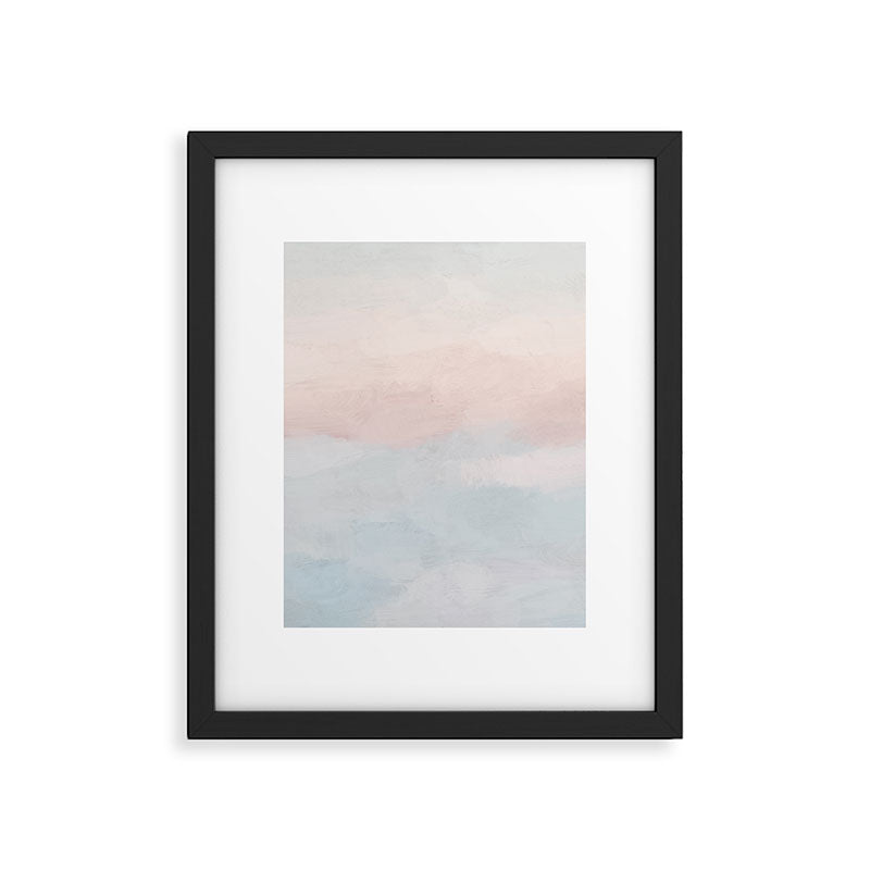 Soothing Seas I - Soft Pink and Blue Sunrise Horizon Ocean for Nursery Abstract Coastal Painting Art Framed Art Print Gallery Image 5