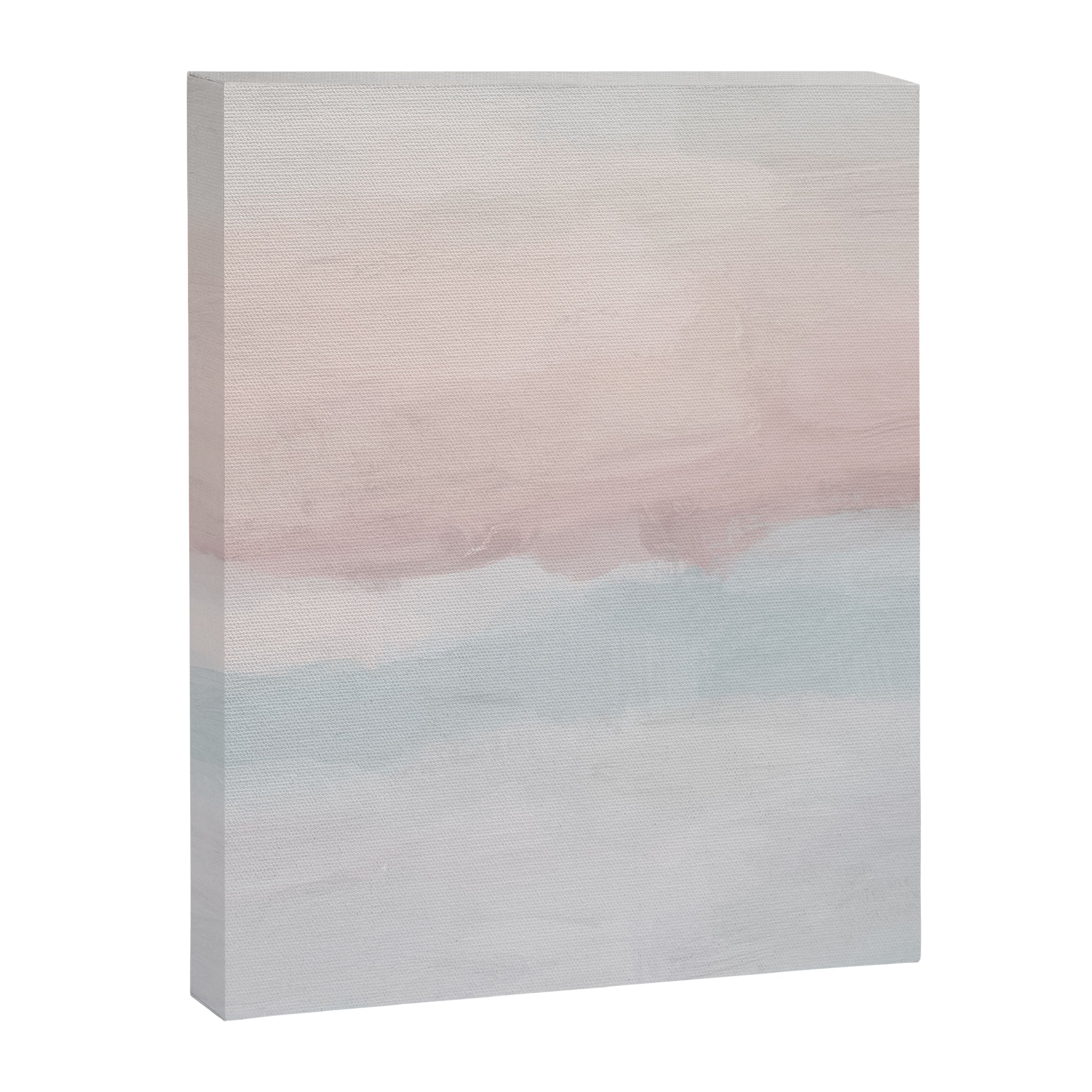 Soothing Seas II - Soft Pink Blue Sunrise Horizon Ocean for Nursery II Abstract Coastal Painting Art Canvas Print Gallery Image 6