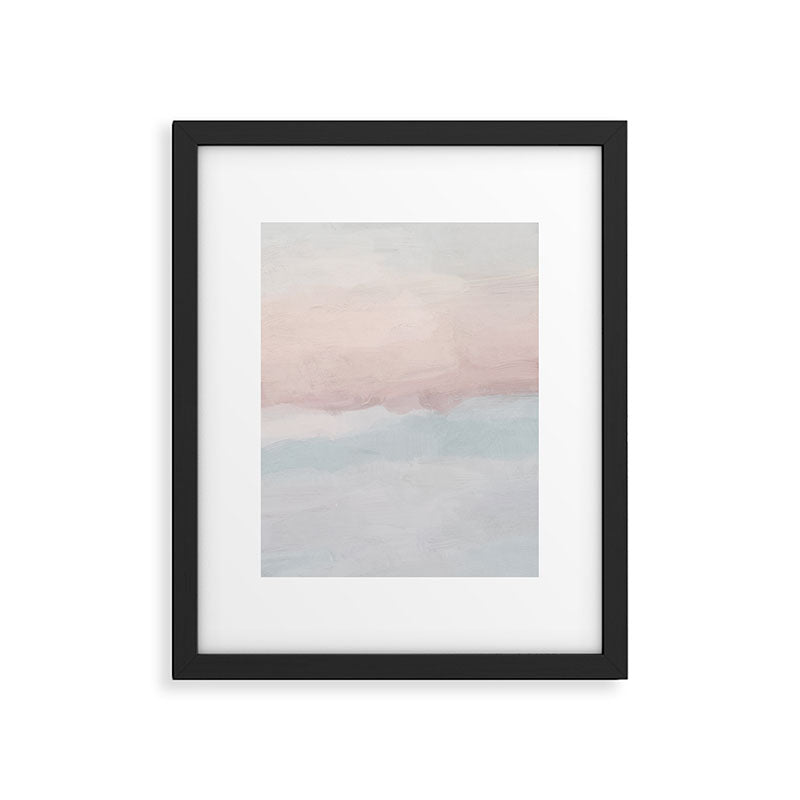 Soothing Seas II - Soft Pink Blue Sunrise Horizon Ocean for Nursery II Abstract Coastal Painting Art Framed Art Print Gallery Image 5