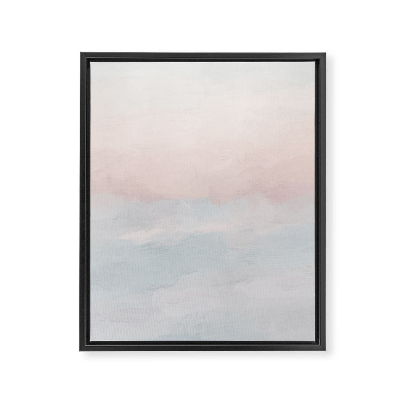 Soothing Seas III - Soft Pink Blue Sunrise Horizon Ocean for Nursery Abstract Coastal Painting Art Framed Canvas Print Gallery Image 6