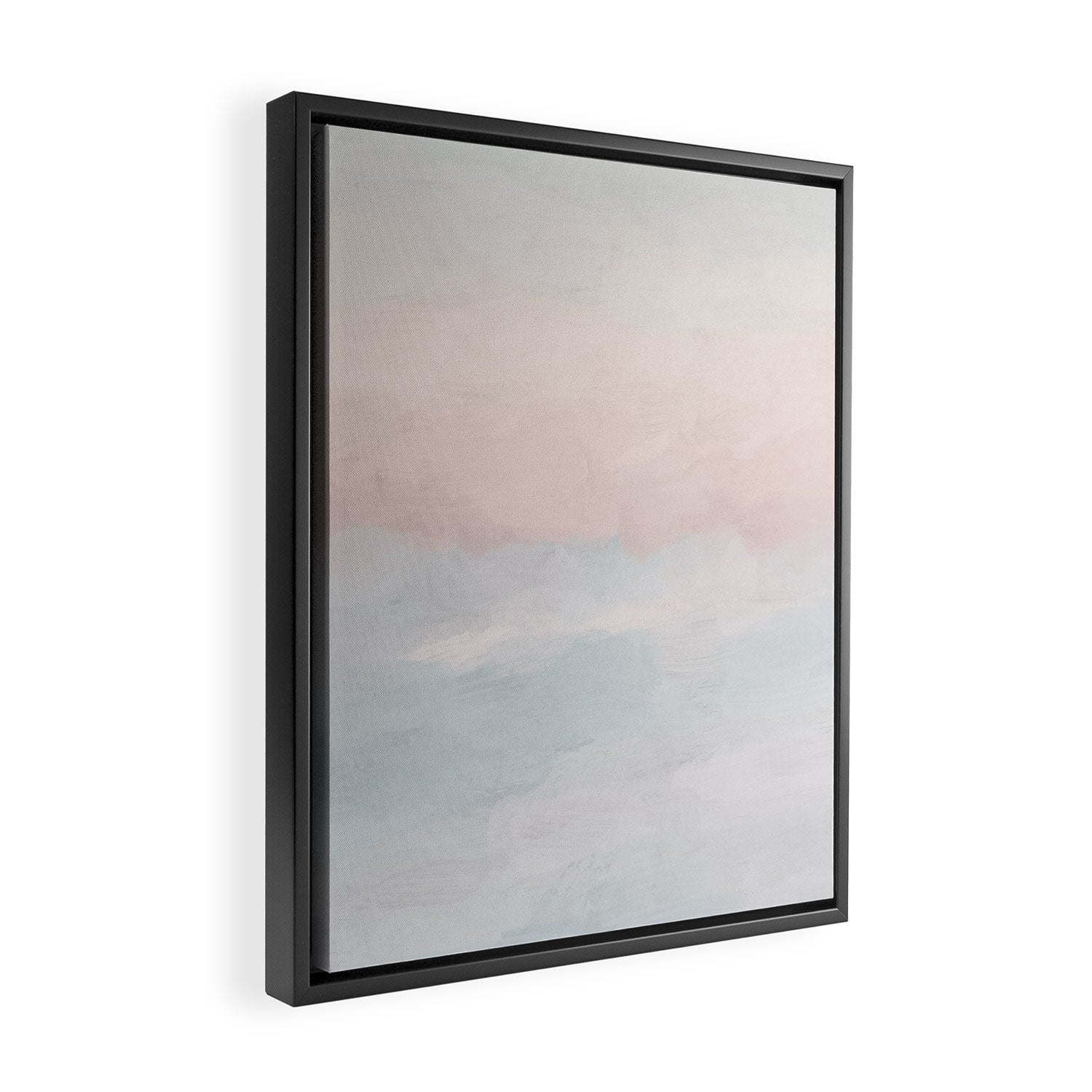 Soothing Seas III - Soft Pink Blue Sunrise Horizon Ocean for Nursery Abstract Coastal Painting Art Framed Canvas Print Gallery Image 2