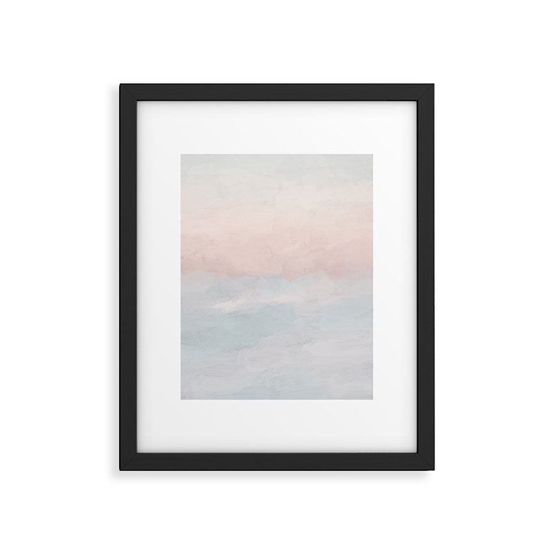 Soothing Seas III - Soft Pink Blue Sunrise Horizon Ocean for Nursery Abstract Coastal Painting Art Framed Art Print Gallery Image 5