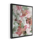 Spring Flurry - Sage Mint Green Fuchsia Blush Pink Abstract Flower Wall Art, Springtime Painting Framed Canvas Print Gallery Image 2