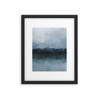 Stormy Day - Gray Navy Blue Black Abstract Nature Ocean Painting Art Print Wall Decor  Framed Art Print Gallery Image 5