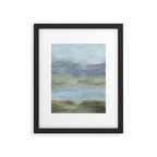 Summer at the Lake I - Sky Gray Blue Sage Green Abstract Wall Art, Painting Art Nature Modern Framed Art Print Gallery Image 5