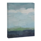 Sunday Afternoon - Navy Teal Aqua Sky Blue Green Abstract Art Painting Art Nature Horizon Modern Canvas Print Gallery Image 6