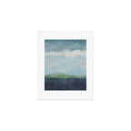 Sunday Afternoon - Navy Teal Aqua Sky Blue Green Abstract Art Painting Art Nature Horizon Modern Art Print Gallery Image 1