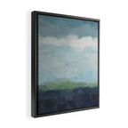 Sunday Afternoon - Navy Teal Aqua Sky Blue Green Abstract Art Painting Art Nature Horizon Modern Framed Canvas Print Gallery Image 2