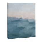 Sunrise Waves - Ocean Blue Soft Pink Peach Nautical Sea Sailing Abstract Nature Painting Art Print  Canvas Print Gallery Image 6