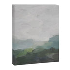 Temple of Flora - Dark Green Seafoam Teal Valley Horizon Gray Cloudy Skies Abstract Nature Painting Canvas Print Gallery Image 6