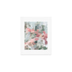 Tropical Winds - Blue Sage Green Coral Pink Flowers in the Abstract Nature Painting Art Print Art Print Gallery Image 1