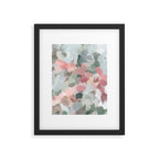 Tropical Winds - Blue Sage Green Coral Pink Flowers in the Abstract Nature Painting Art Print Framed Art Print Gallery Image 5