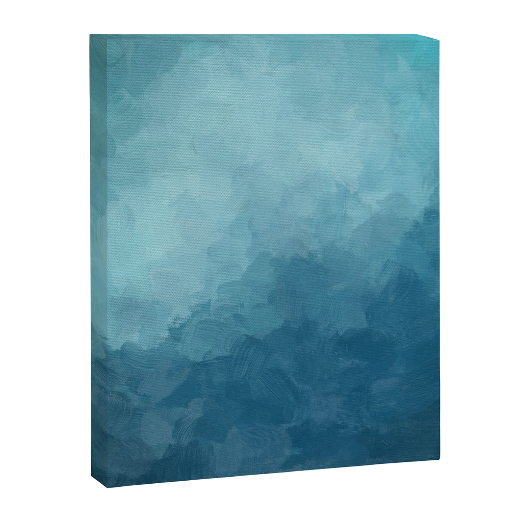 Underwater Bliss - Aqua Blue Turquoise Navy Sea Deep Ocean Minimal Abstract Nature Painting Art Canvas Print Gallery Image 6