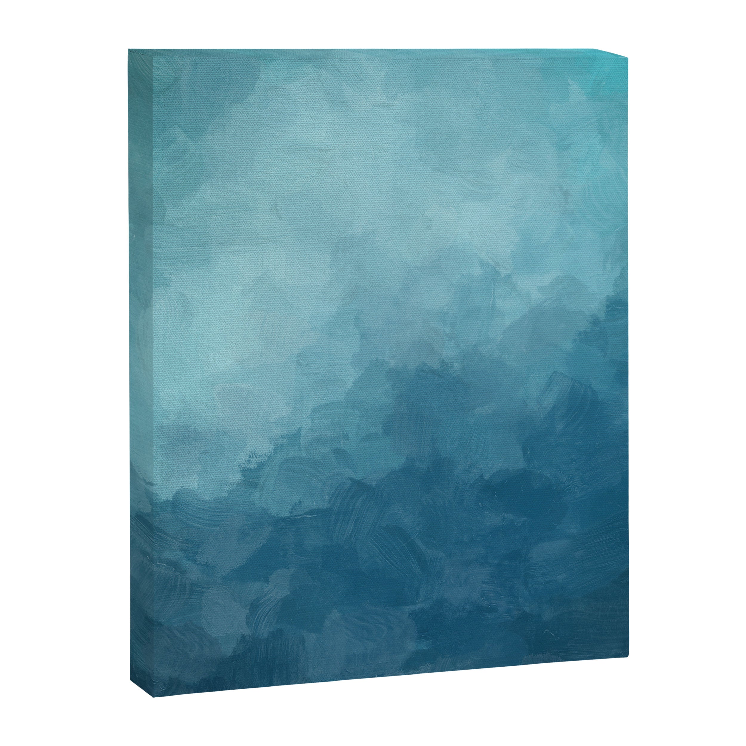 Underwater Bliss - Aqua Blue Turquoise Navy Sea Deep Ocean Minimal Abstract Nature Painting Art Canvas Print Gallery Image 6