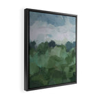 Windy Day on the Farm - Sky Blue and Sage Green Abstract Painting, Modern Rural Country Rustic Framed Canvas Print Gallery Image 2