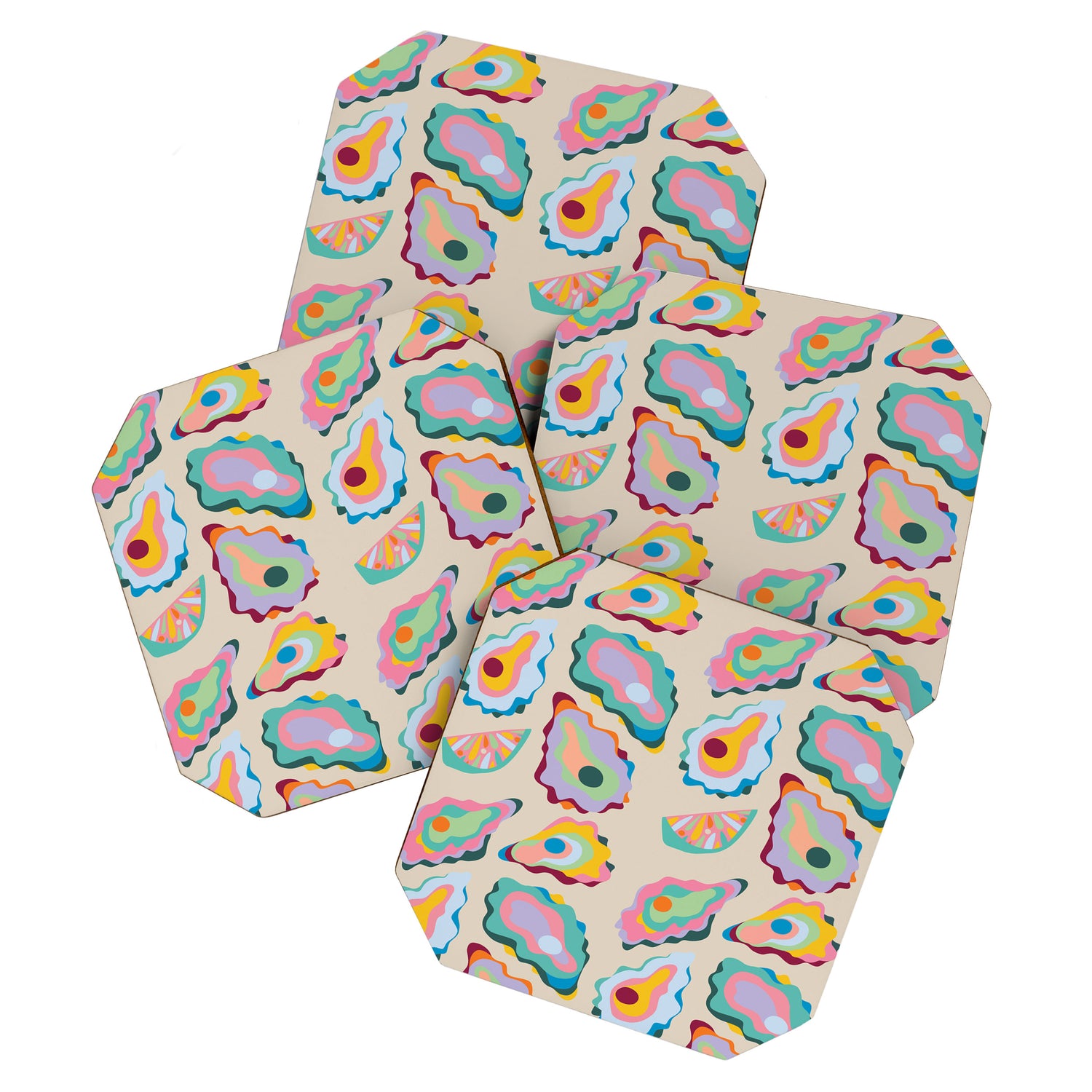 Abstract Oysters and Lemon  Coaster Gallery Image 1