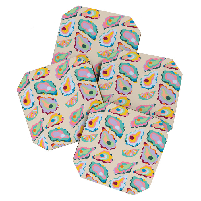 Abstract Oysters and Lemon  Coaster Gallery Image 1