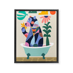 Bear in the bathtub Framed Canvas Print Gallery Image 6