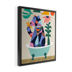 Bear in the bathtub Framed Canvas Print Gallery Image 2