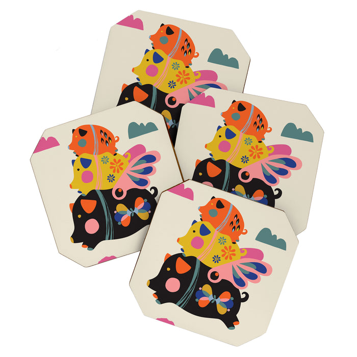 Flying pigs Coaster Gallery Image 1